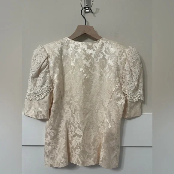 Scott McClintock Vintage Formal Cream Paisley Print Skirt Suit Size 4 - Picture 6 of 13